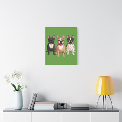 French Bulldog Trio Canvas Wall Art|Eco-Friendly - Limited