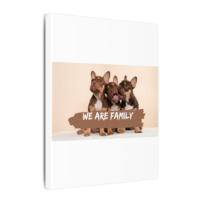 We Are Family French Bulldog Canvas Wall Art