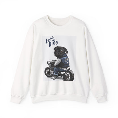 Let’s Ride Biker Pug Graphic Sweatshirt | Eco-Limited