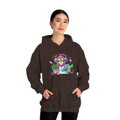 Neon Groove DJ Monkey Hoodie | Eco-Limited