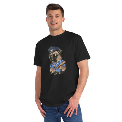 Cute Pug Cop Graphic Organic Tee