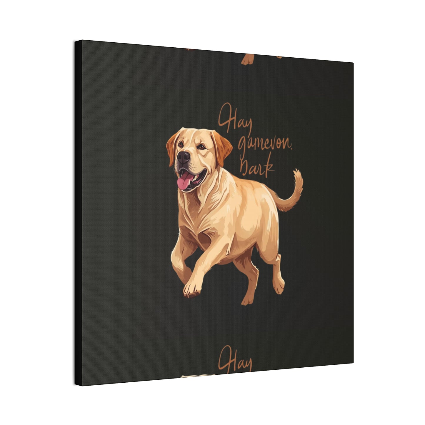 Happy Gamelon Bark Dog Canvas Wall Art | Eco-Limited