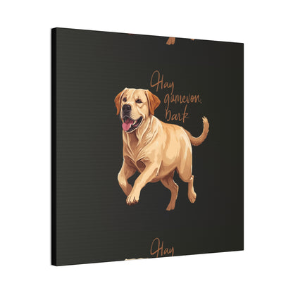 Happy Gamelon Bark Dog Canvas Wall Art | Eco-Limited