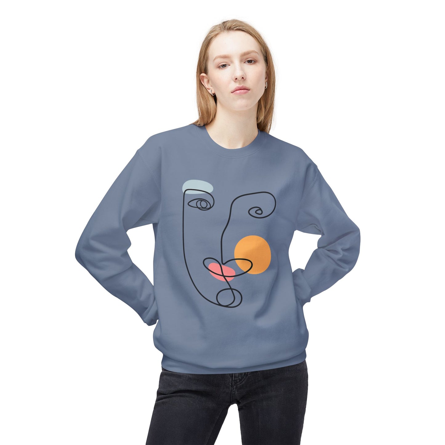Abstract Line Face Sweatshirt | Eco-Limited