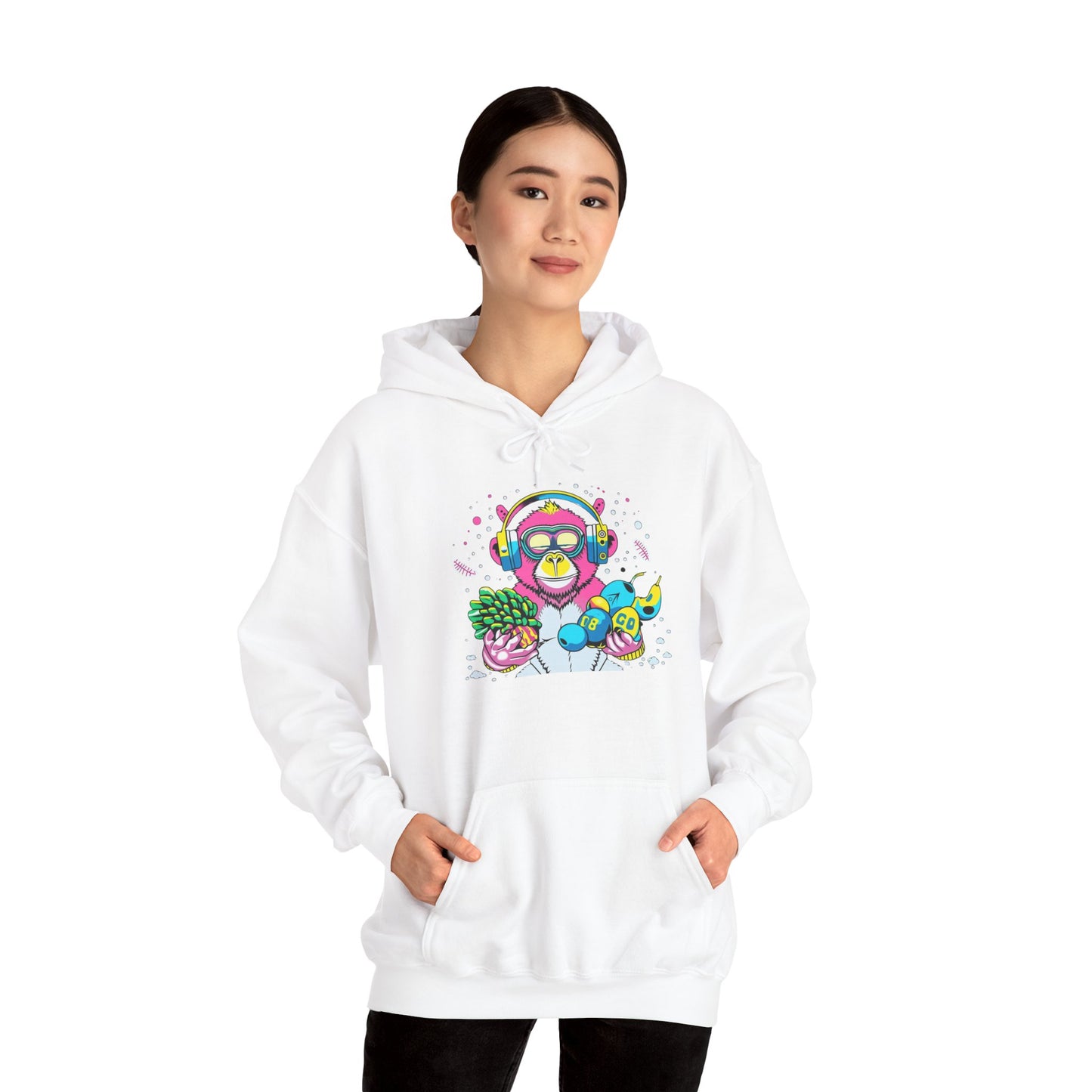 Neon Groove DJ Monkey Hoodie | Eco-Limited