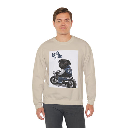 Let’s Ride Biker Pug Graphic Sweatshirt | Eco-Limited