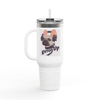 'Listen Up' French Bulldog Headphones Tumbler