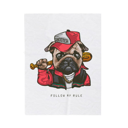Gangster Pug Throw Velveteen Plush Blanket