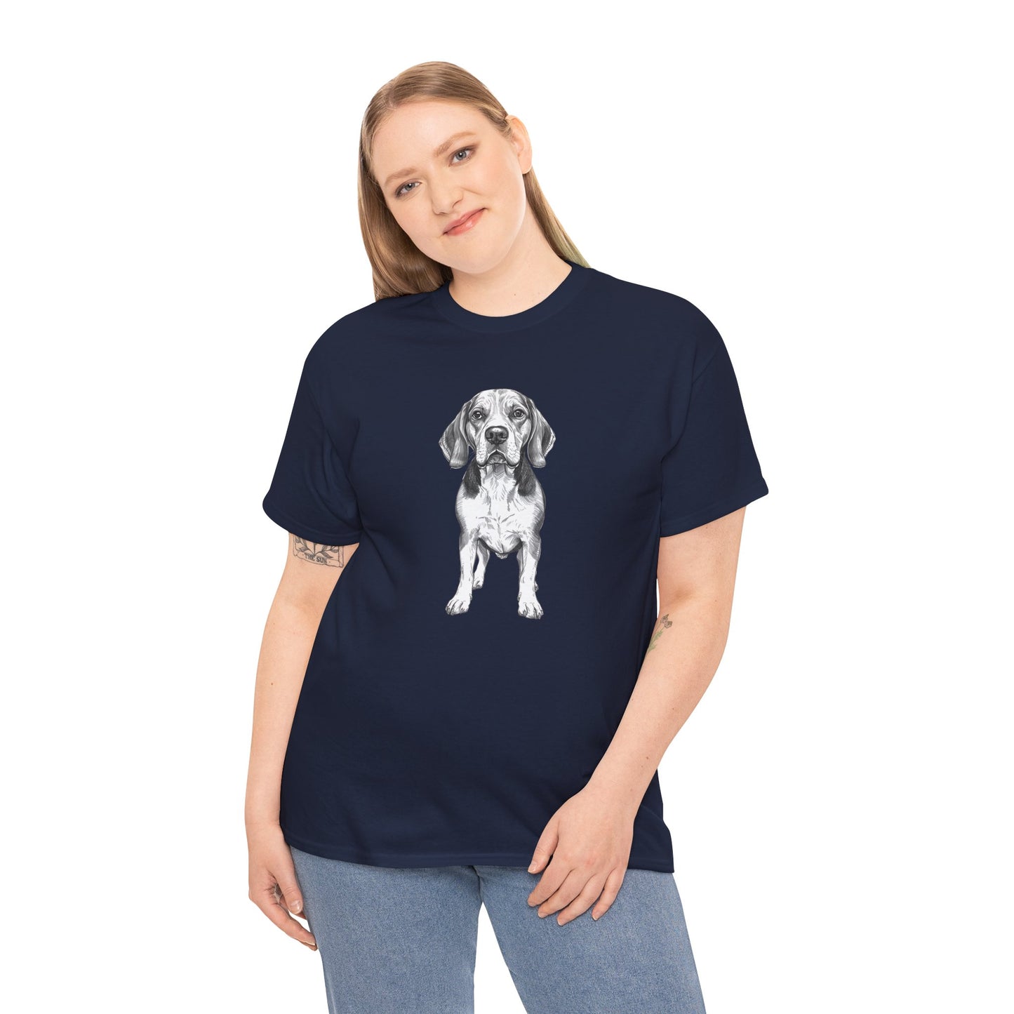 Beagle Sketch Minimal Art T-Shirt | Eco-Limited