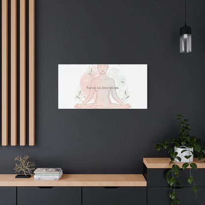 Focus on Intentions Canvas | Gentle Wellness Wall Art, Pastel Gradient Meditation Print