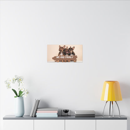 We Are Family French Bulldog Canvas Wall Art
