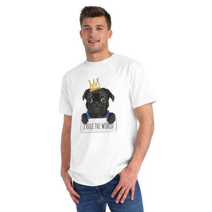 “I Rule the World” Crowned Dog Graphic Tee|Eco-Friendly