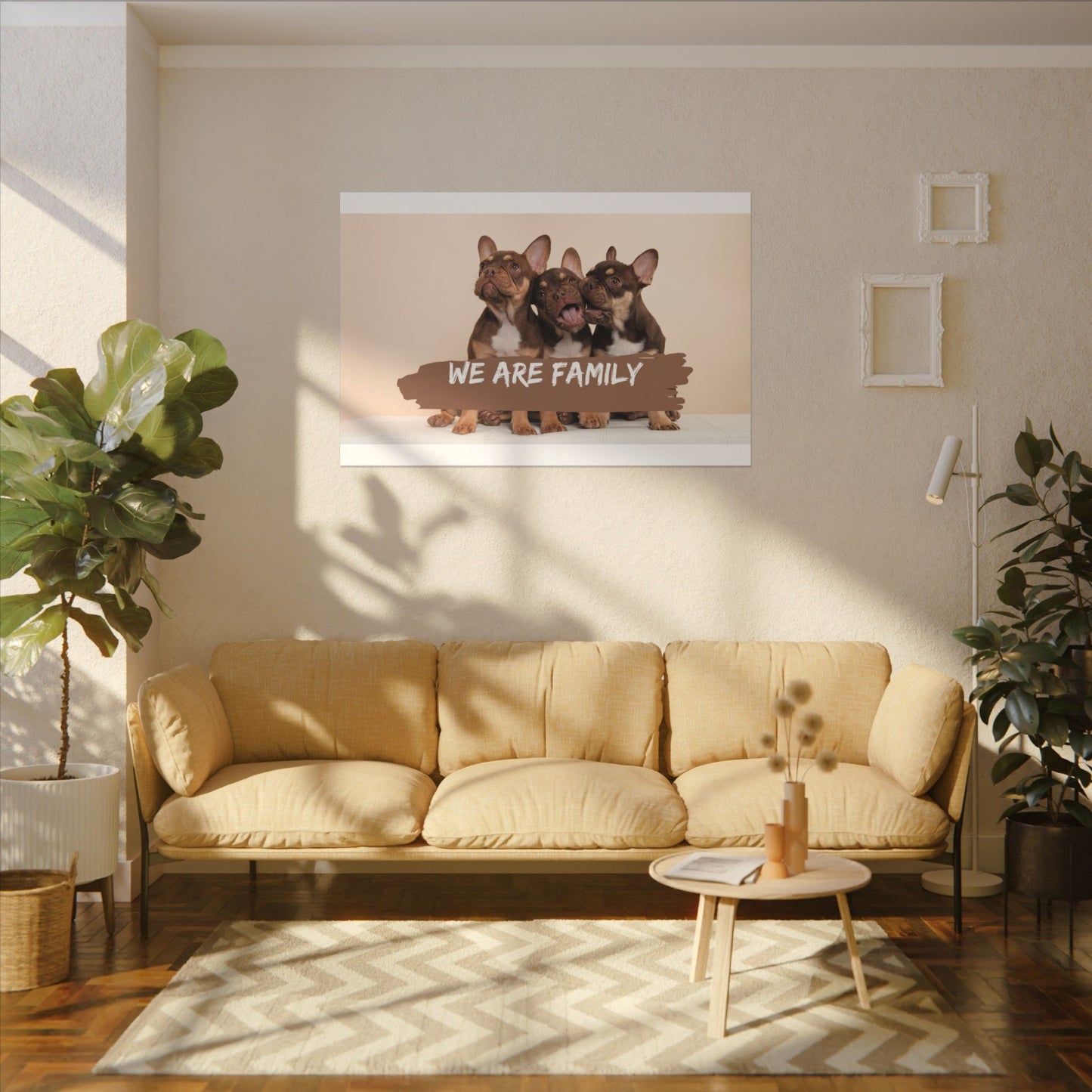 We Are Family French Bulldog Canvas Wall Art