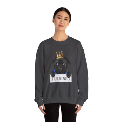 I Rule the World Pug Sweatshirt | Eco-Limited