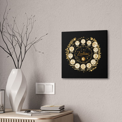 Golden Zodiac Astrology Canvas | Eco-Limited