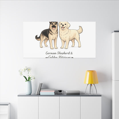 German Shepherd & Golden Retriever Canvas Wall Art
