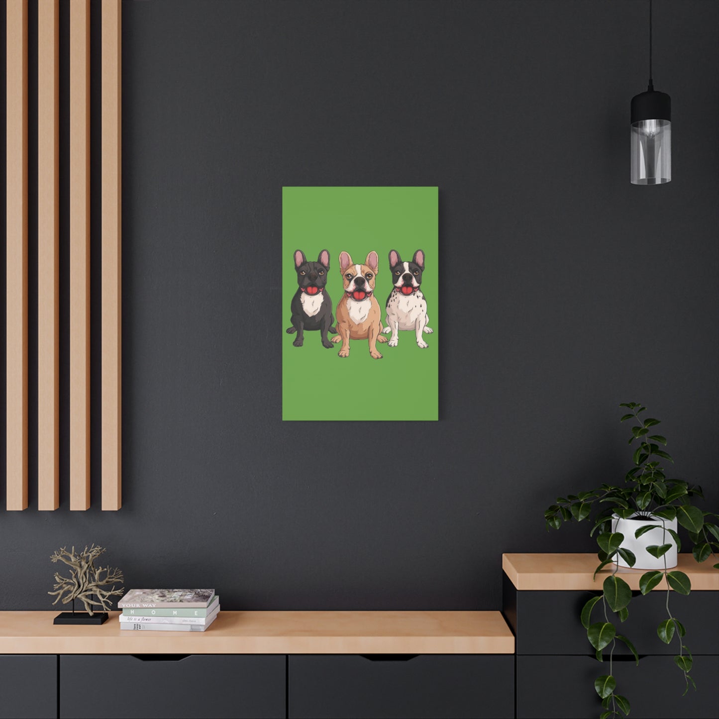 French Bulldog Trio Canvas Wall Art|Eco-Friendly - Limited