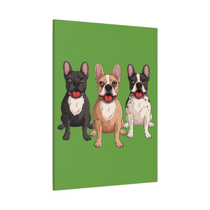 French Bulldog Trio Canvas Wall Art|Eco-Friendly - Limited