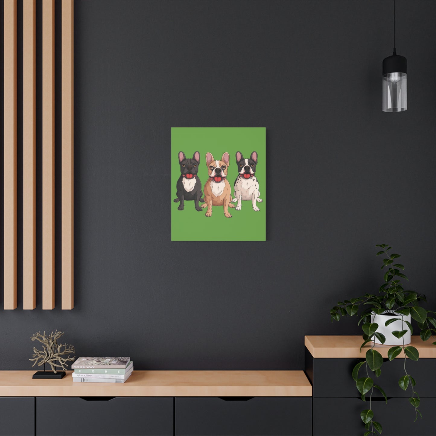 French Bulldog Trio Canvas Wall Art|Eco-Friendly - Limited