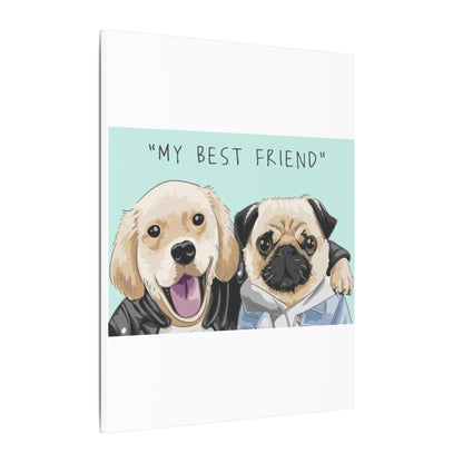 Cute Pug & Puppy Matte Stretched Print