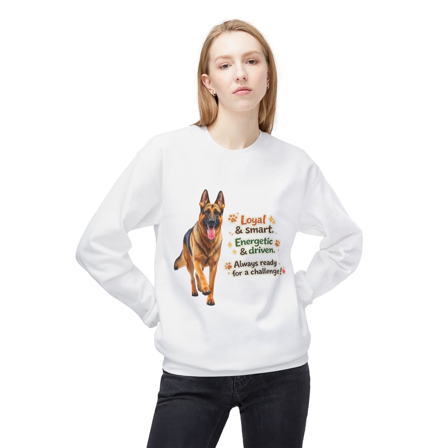 German Shepherd Character Sweatshirt | Eco-Limited