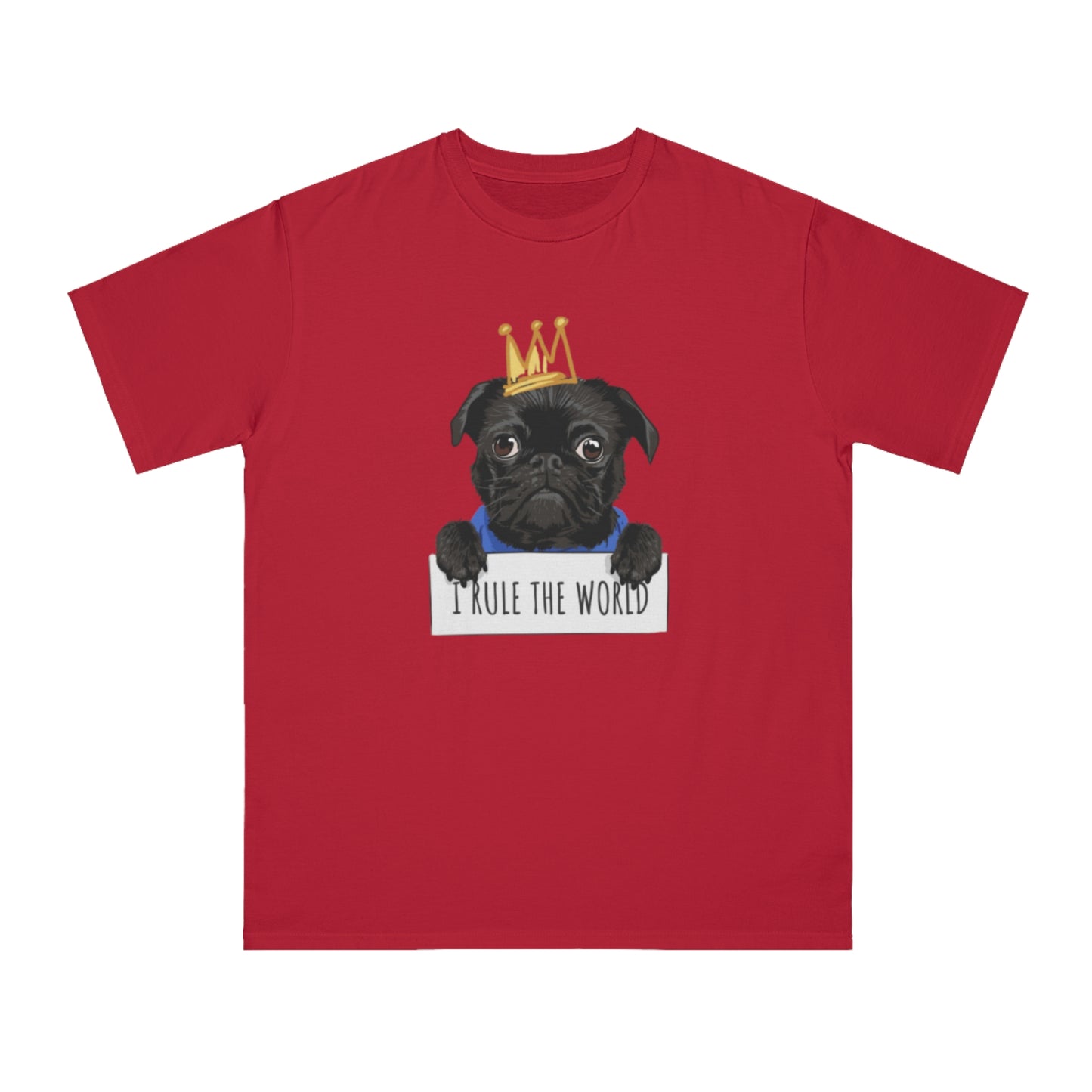 “I Rule the World” Crowned Dog Graphic Tee|Eco-Friendly