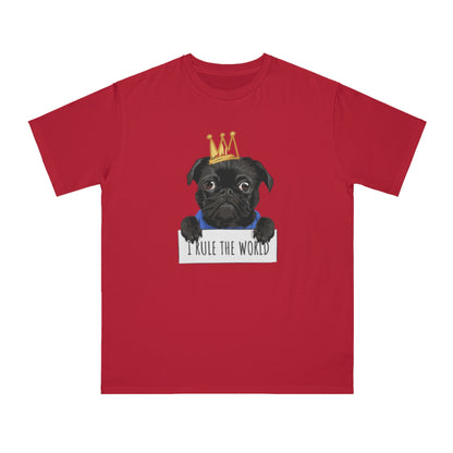 “I Rule the World” Crowned Dog Graphic Tee|Eco-Friendly