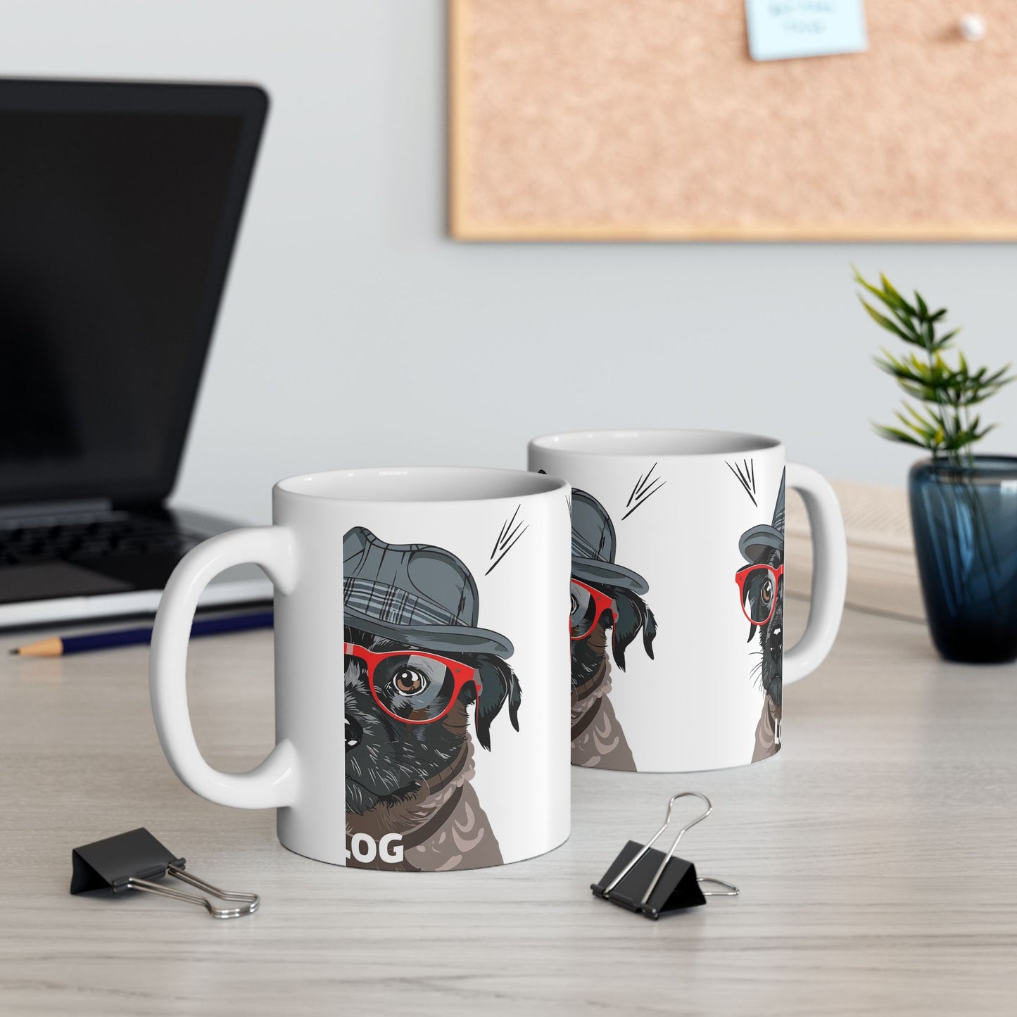 Cute Hipster Dog Ceramic Mug(11oz/15oz)