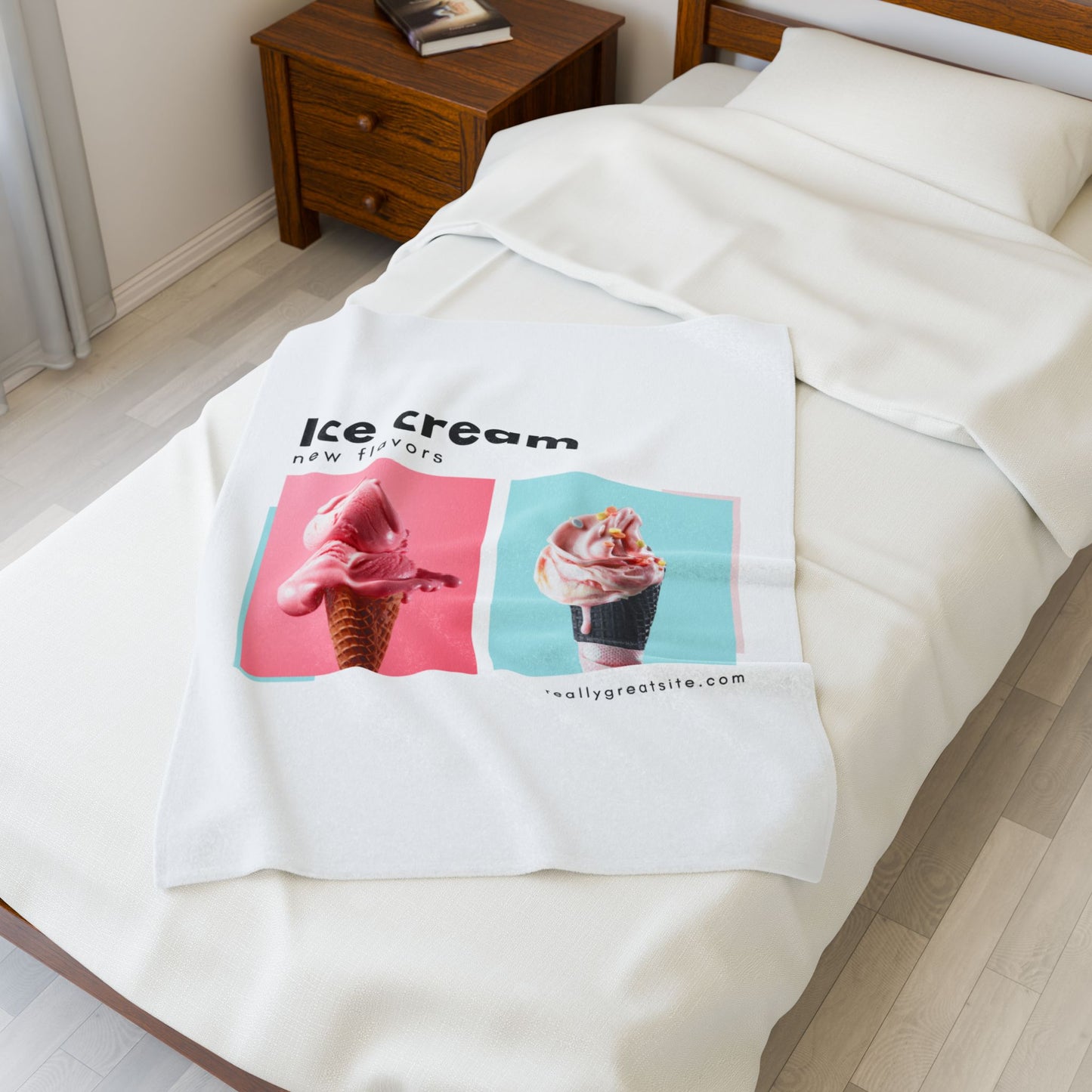 Ice Cream Photo Plush Blanket