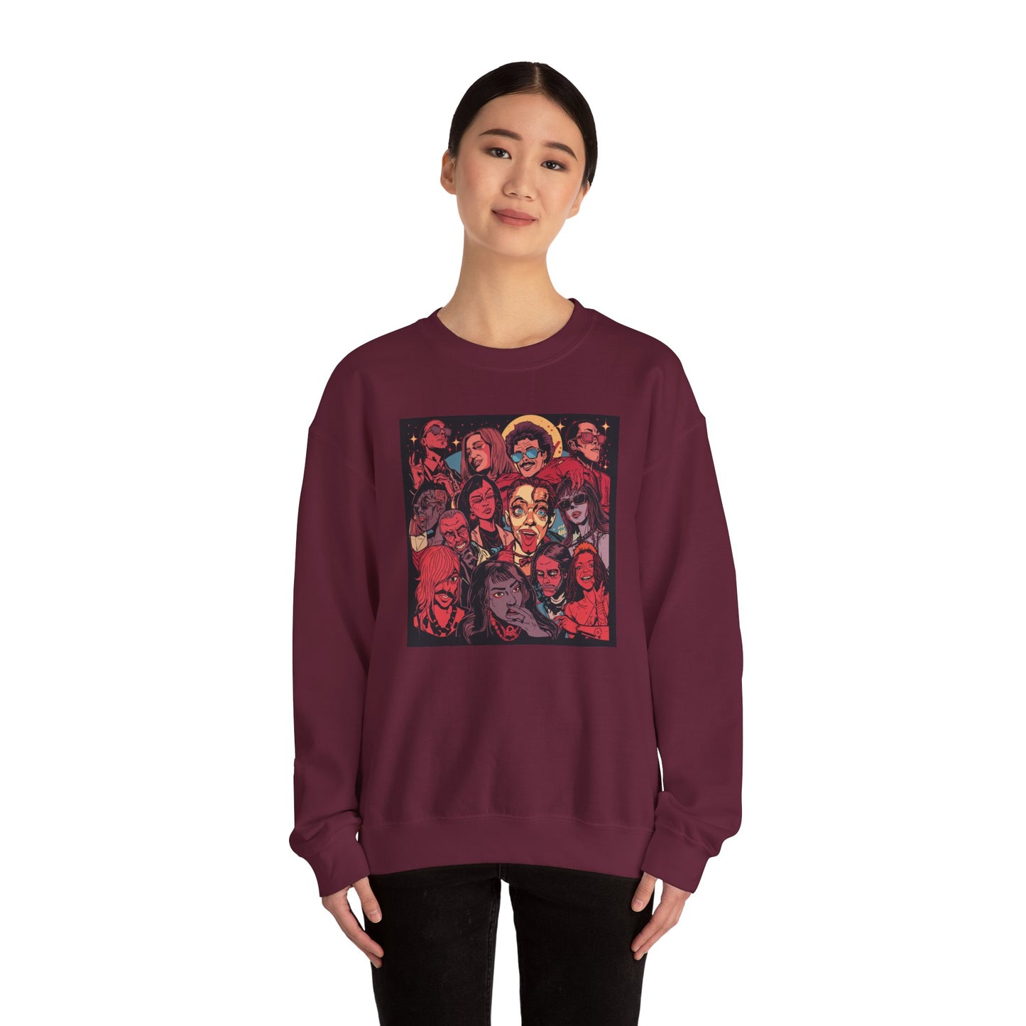 Rock Band Faces Art Sweater | Eco-Limited