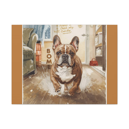 Happy Home Bulldog Canvas Art | Eco-Limited