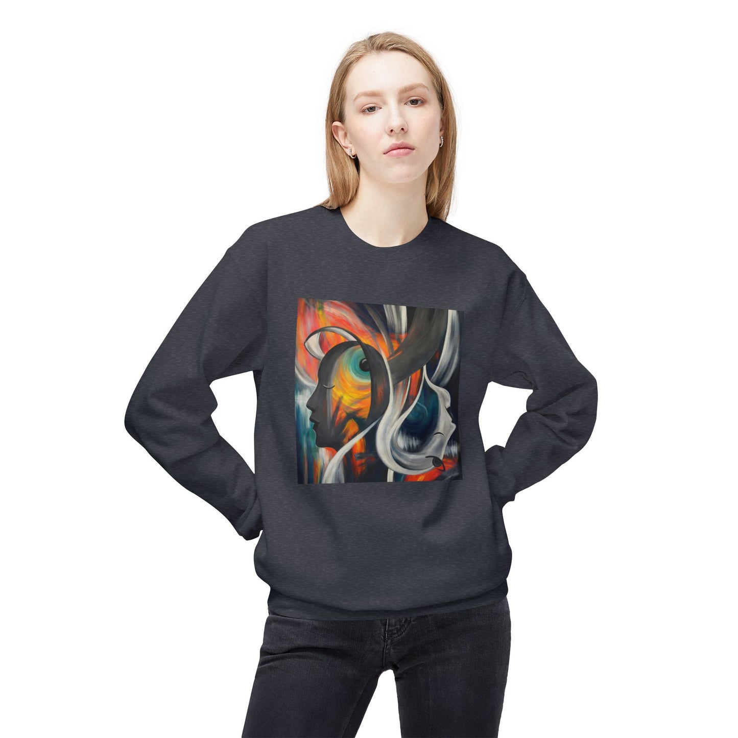 Abstract Expression Portrait Sweatshirt | Eco-Limited