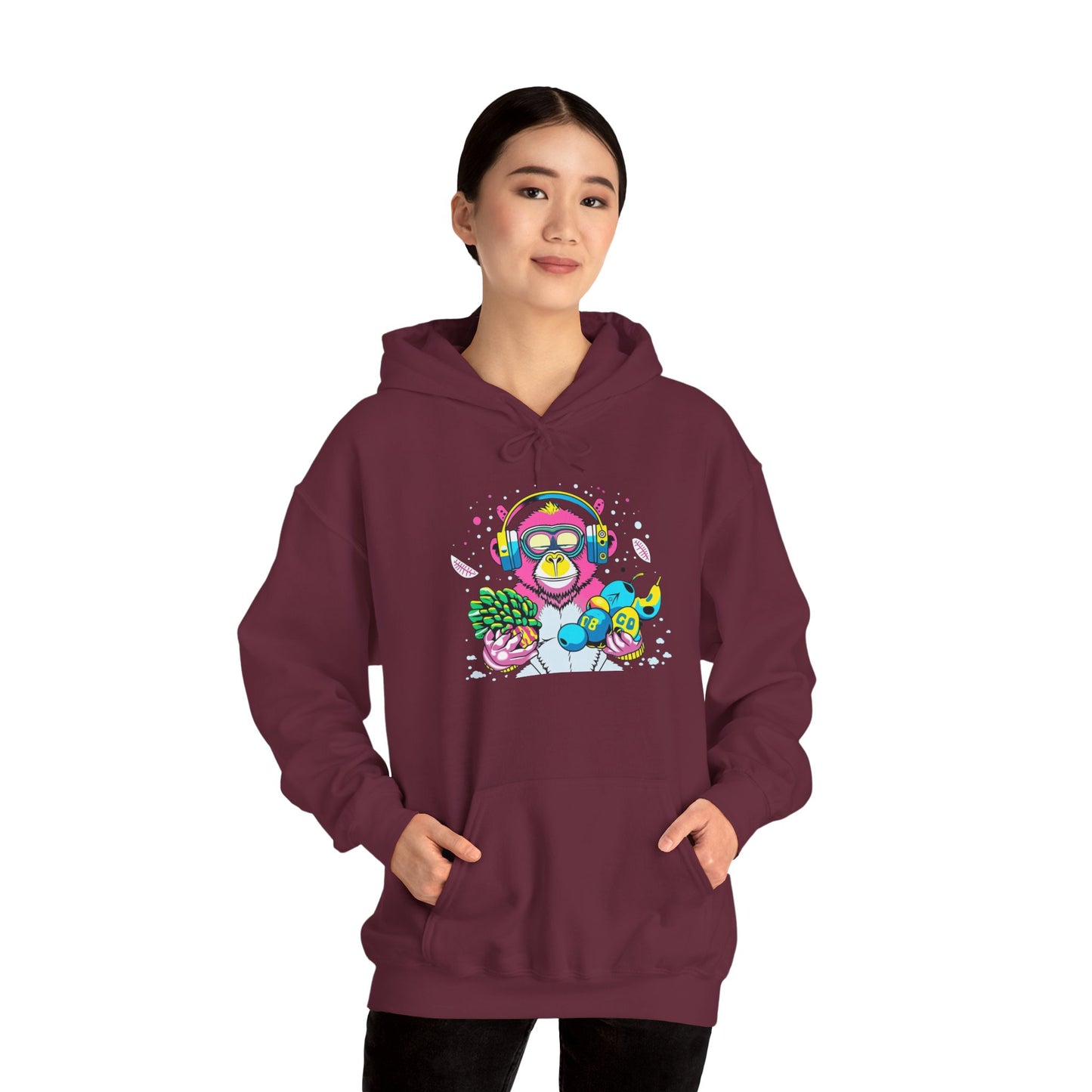 Neon Groove DJ Monkey Hoodie | Eco-Limited