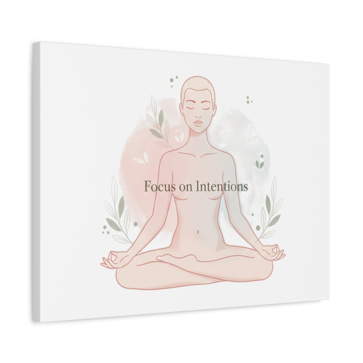 Focus on Intentions Canvas | Gentle Wellness Wall Art, Pastel Gradient Meditation Print
