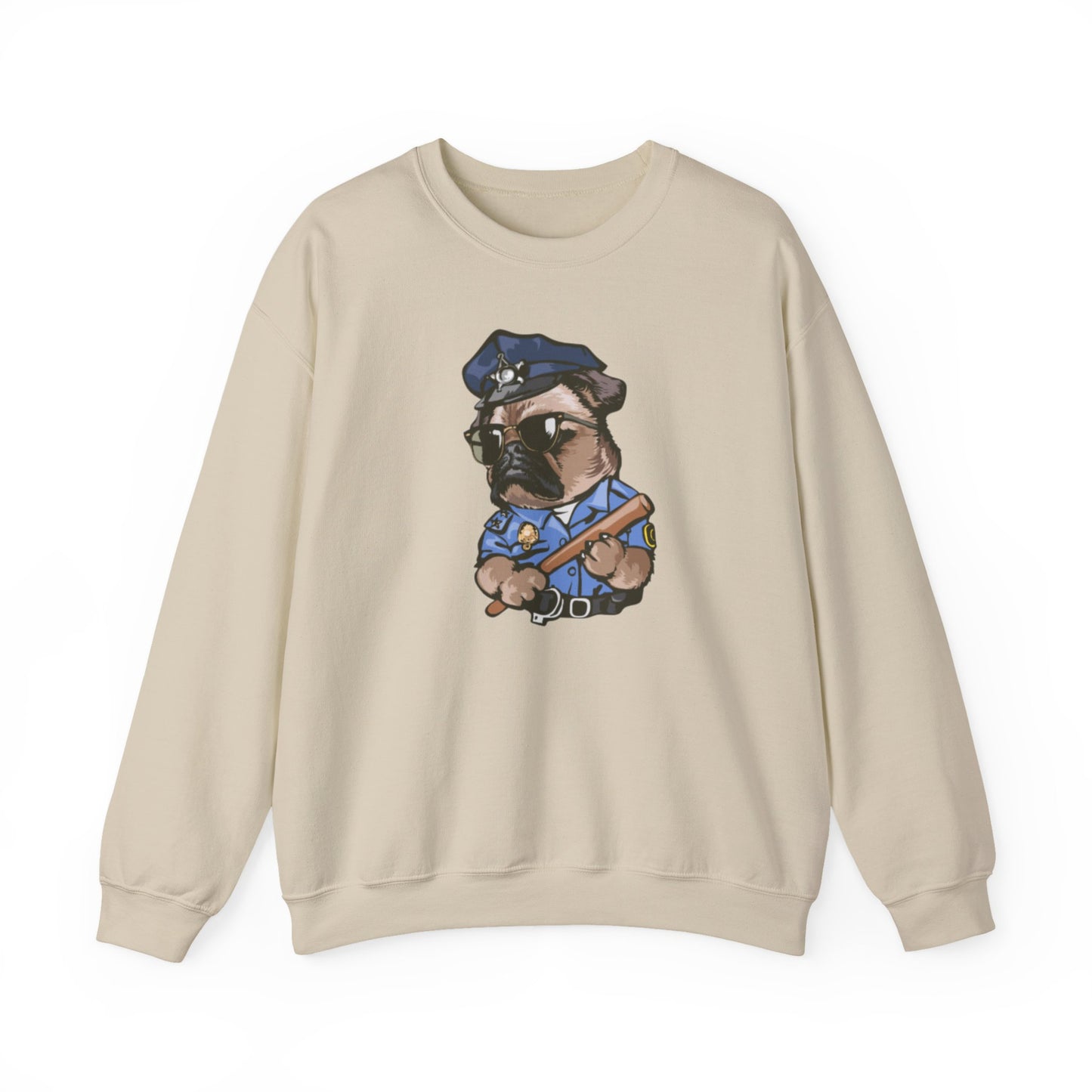 Police Pug Graphic Crewneck Sweatshirt|Eco-Friendly - Limited