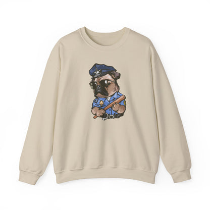 Police Pug Graphic Crewneck Sweatshirt|Eco-Friendly - Limited