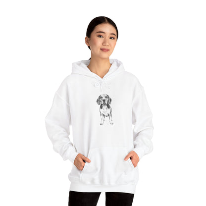 Beagle Sketch Minimal Art Hoodie | Eco-Limited