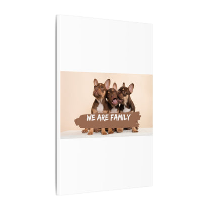 We Are Family French Bulldog Canvas Wall Art