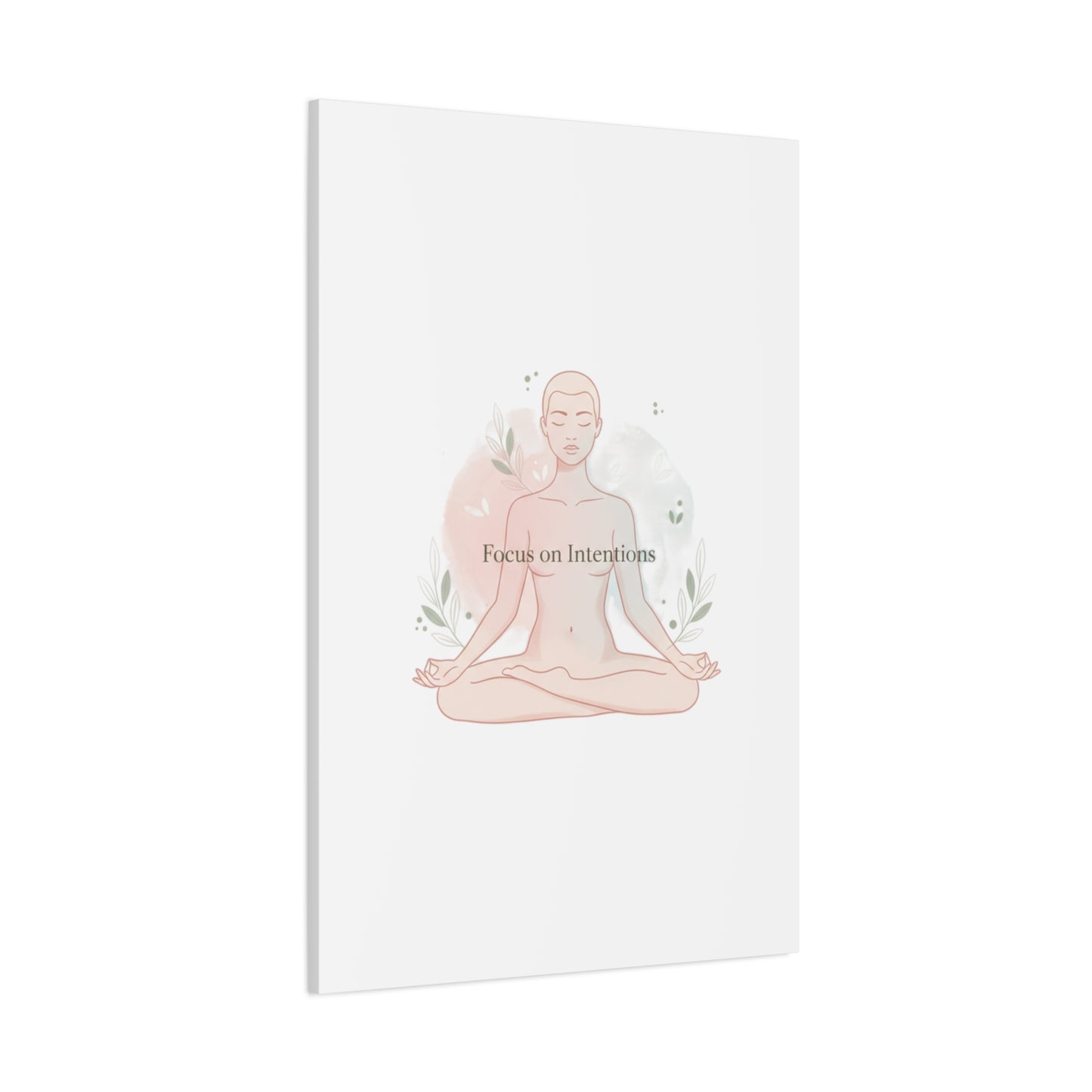 Focus on Intentions Canvas | Gentle Wellness Wall Art, Pastel Gradient Meditation Print