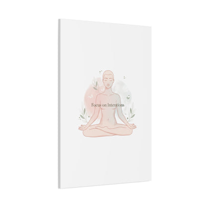 Focus on Intentions Canvas | Gentle Wellness Wall Art, Pastel Gradient Meditation Print