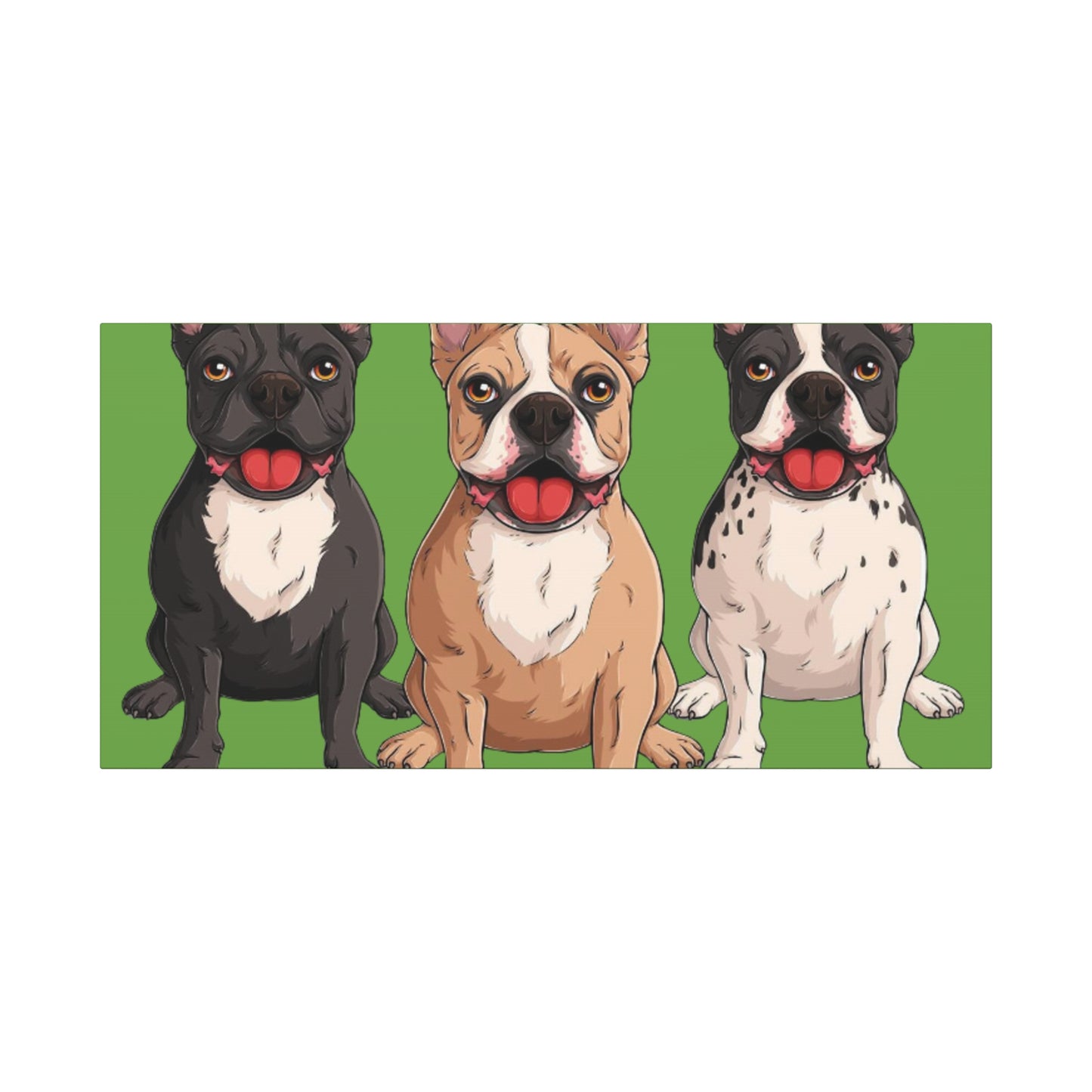French Bulldog Trio Canvas Wall Art|Eco-Friendly - Limited