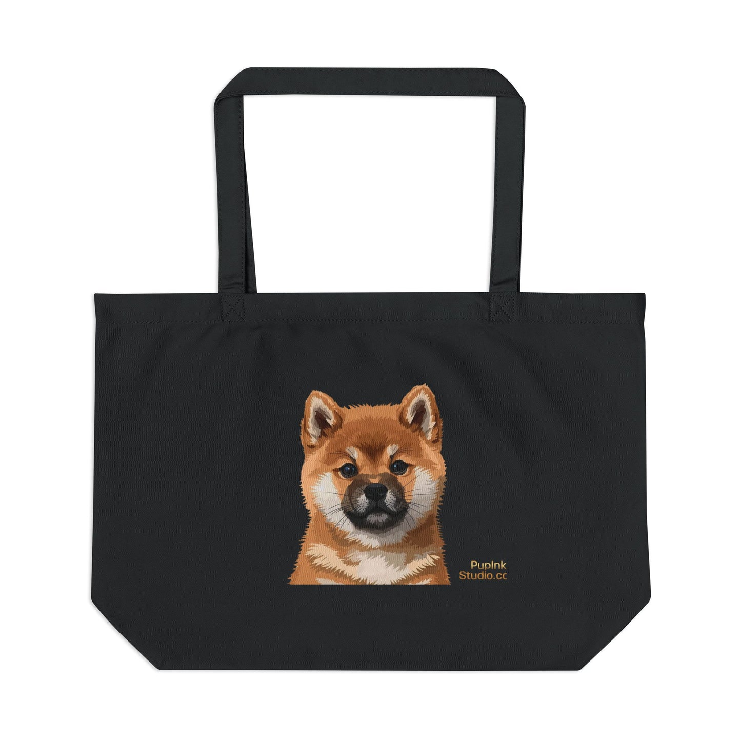 Shiba Inu Canvas Tote Bag – Large Eco-Friendly Dog Portrait Shopper