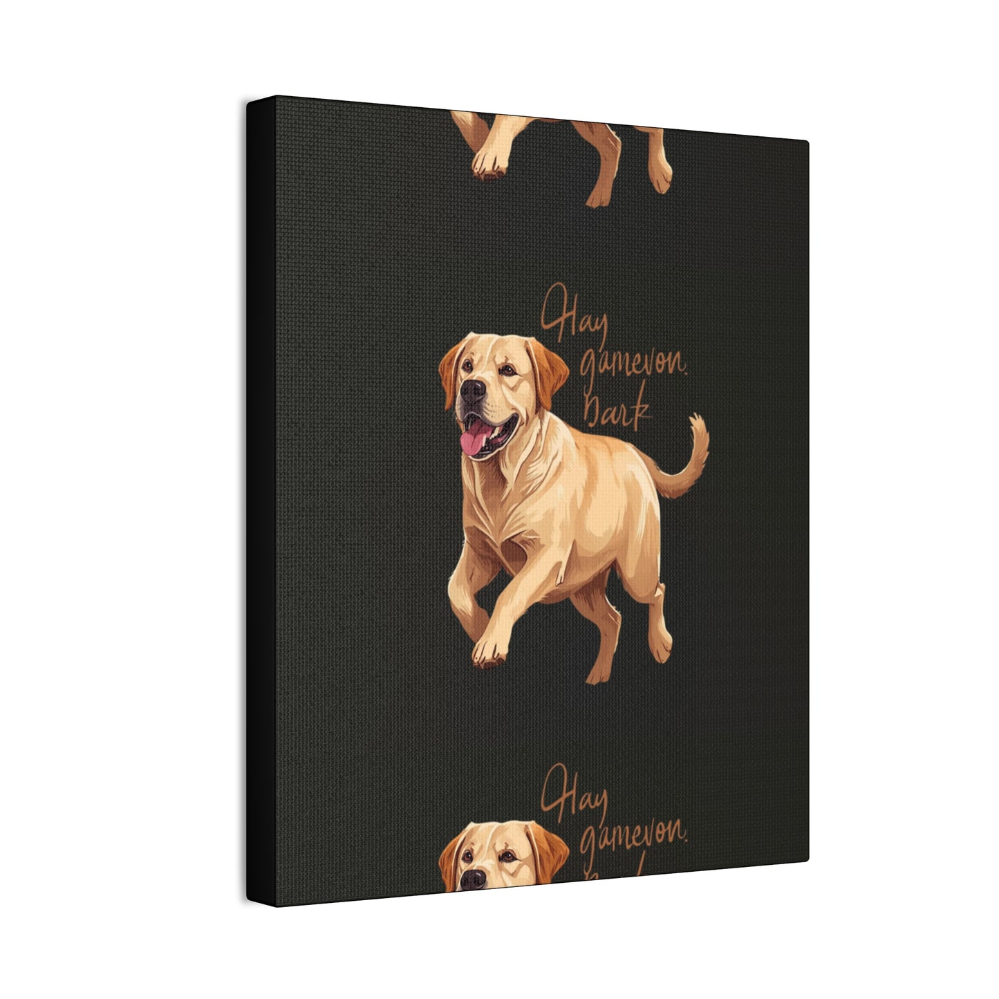 Happy Gamelon Bark Dog Canvas Wall Art | Eco-Limited