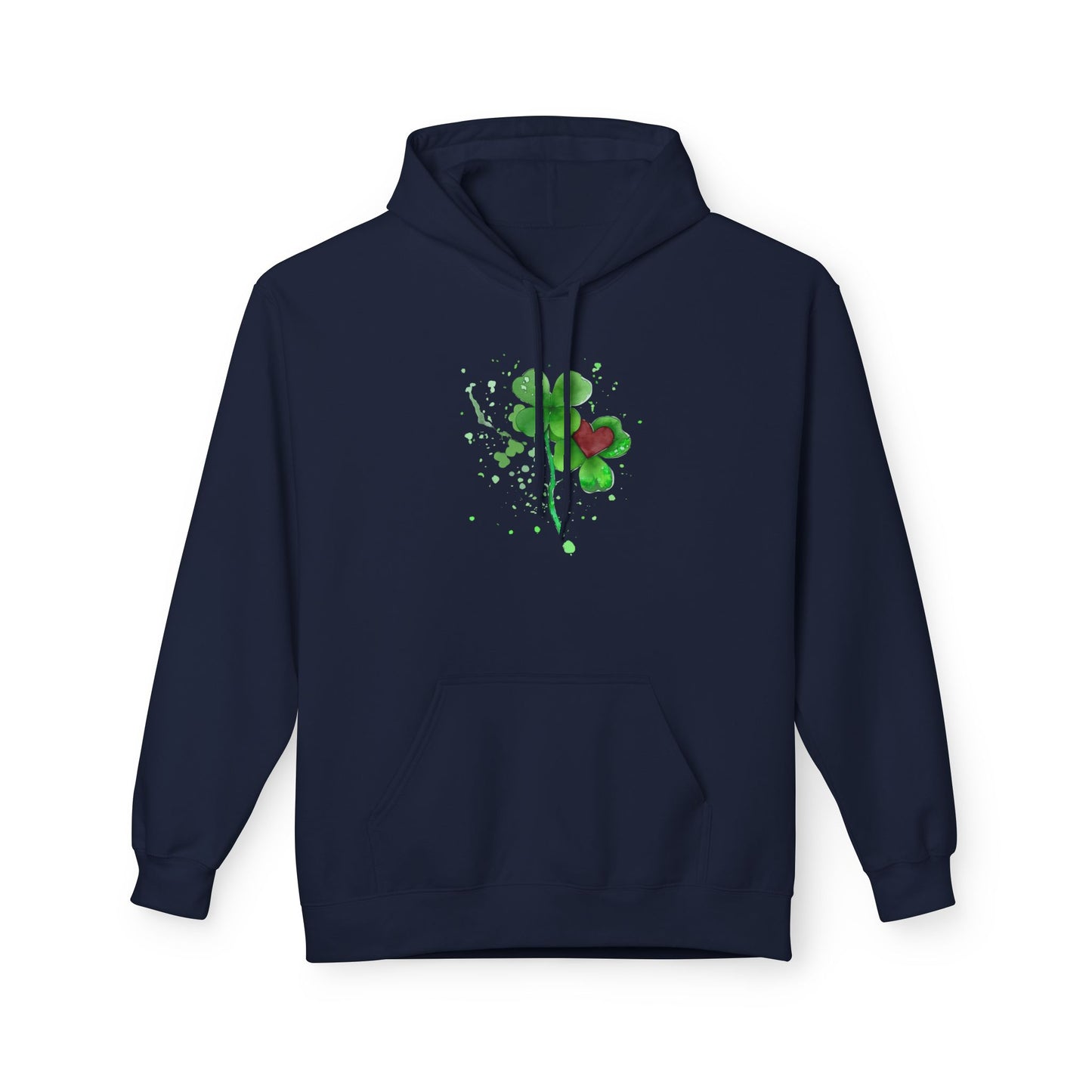 Lucky Heart Clover Watercolor Hoodie | Eco-Limited