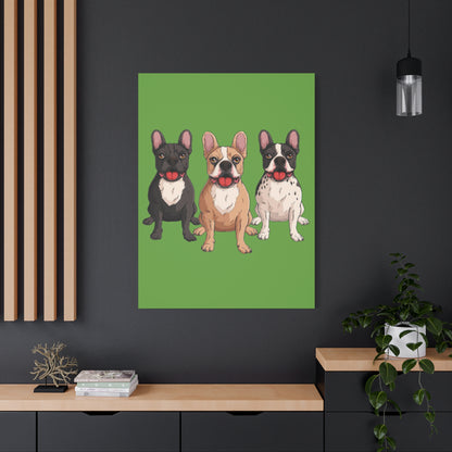 French Bulldog Trio Canvas Wall Art|Eco-Friendly - Limited
