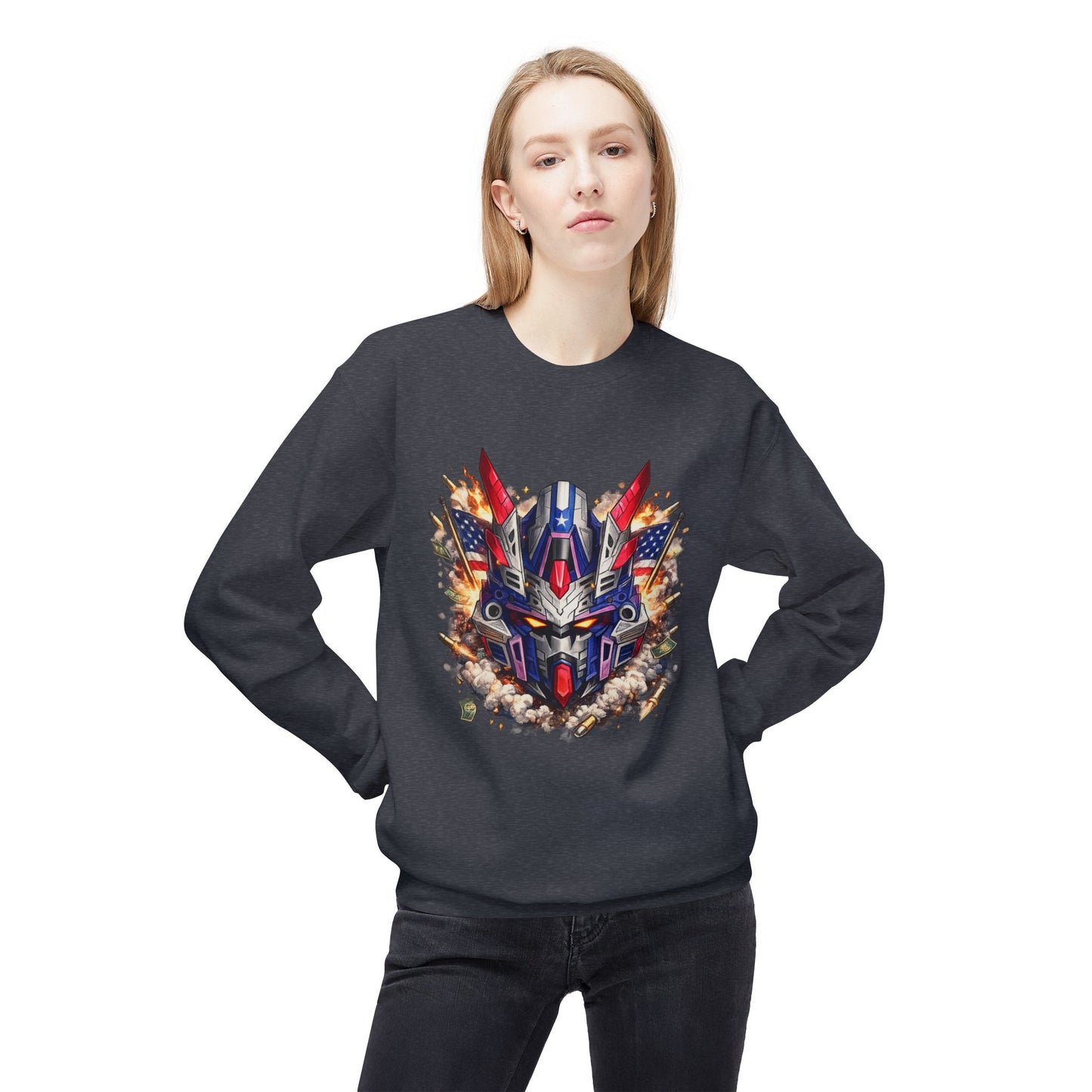 Patriot Mecha Helmet Graphic Sweater | Eco - Limited