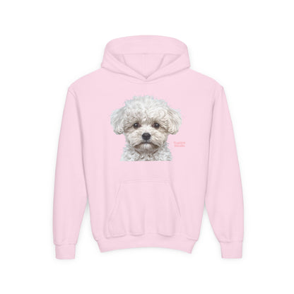 Cute White Puppy Face Youth Hoodie|Eco-Friendly - Limited