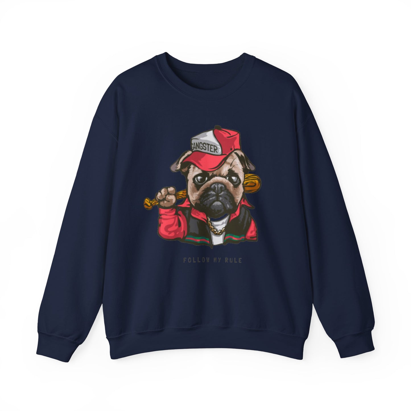 Gangster Pug Graphic Sweater | Eco-Limited