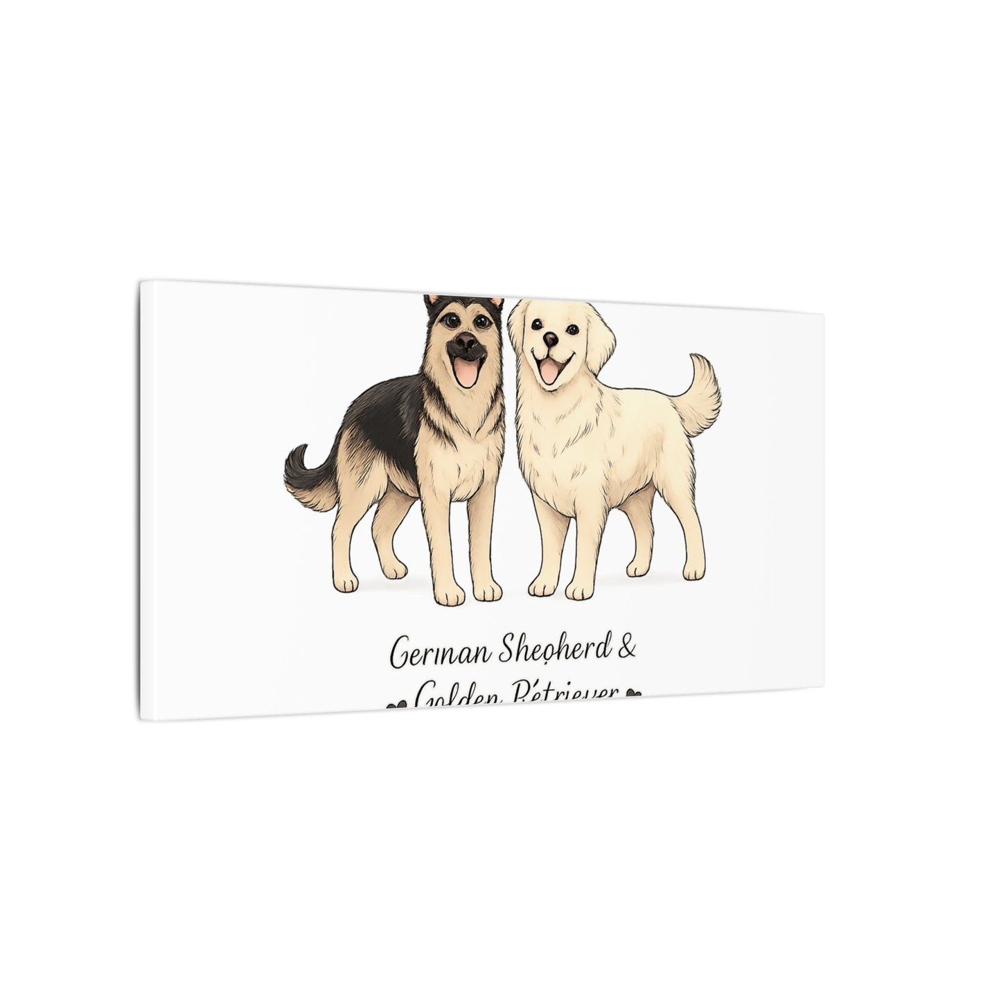 German Shepherd & Golden Retriever Canvas Wall Art