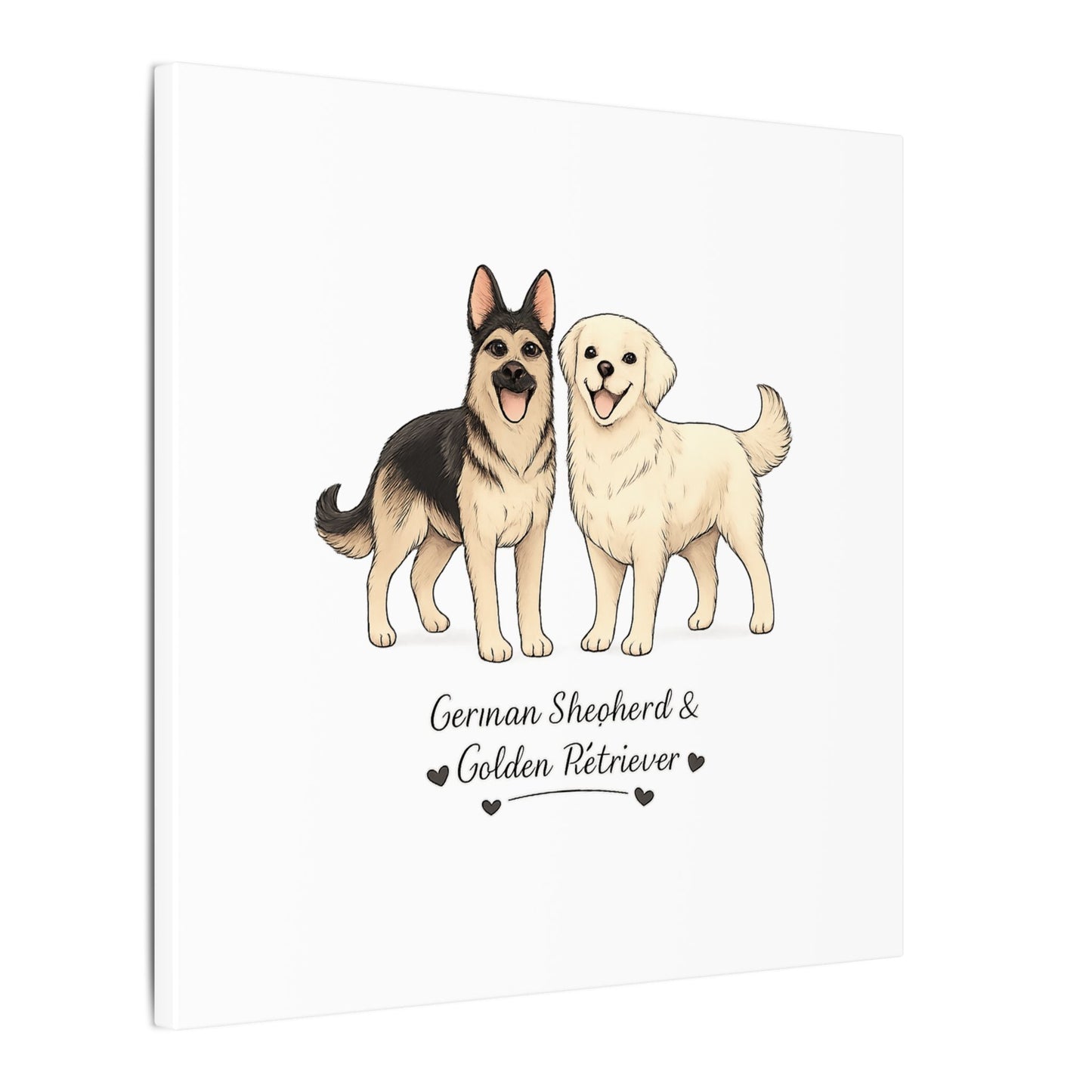 German Shepherd & Golden Retriever Canvas Wall Art